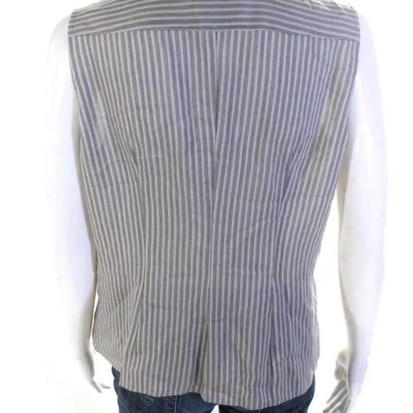 $869 Authentic ARMANI COLLEZIONI Made in ITALY Ruffled Sleeveless SILK Top Sz.10 - Picture 3 of 12